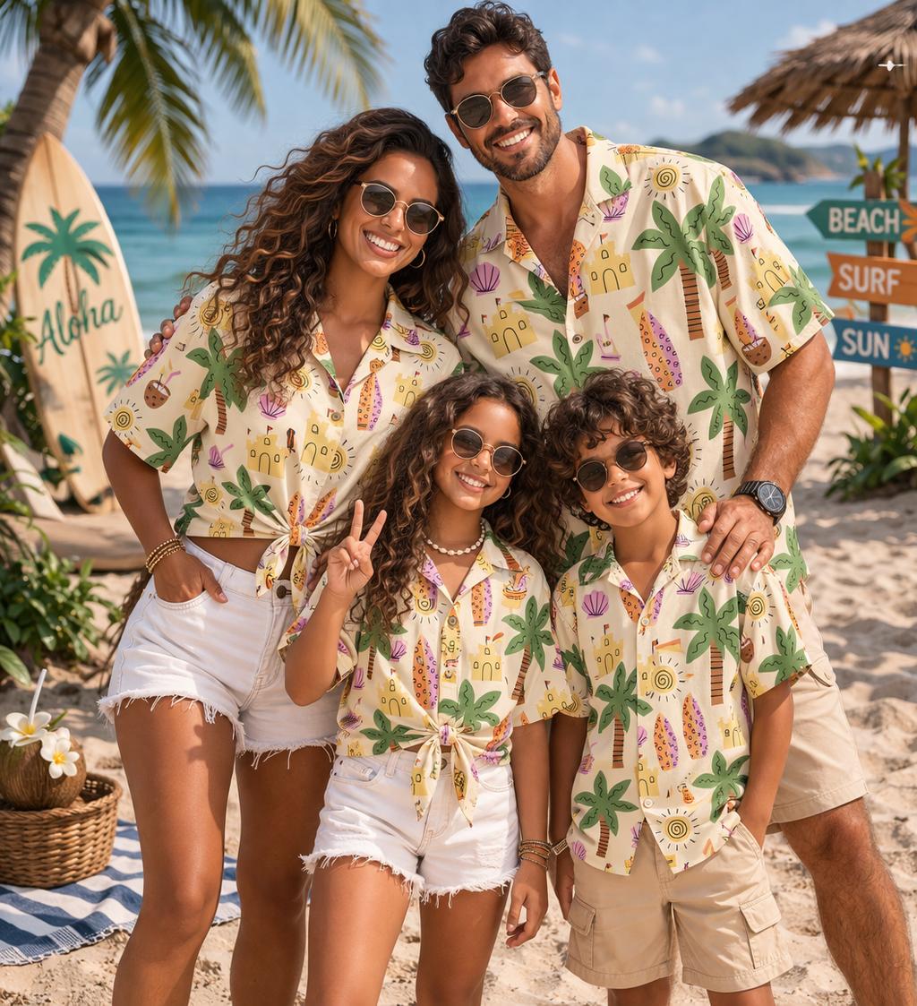Plant Parental - Kemeja Anak Hawaii Motif Bunga dan